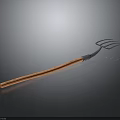 Durable Industrial Equipment Fork Tool With Metal Prongs And Wooden Handle Design