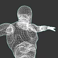 Man Shaped Silver Robot With Metallic Body DESIGNATION Text On Chest And Arms Outstretched