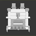Portable White Industrial Equipment With Spiked Top Metal Components And Wheels