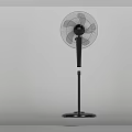 Black Modern Pedestal Cooling Fan With Stable Base And Metal Grille Design