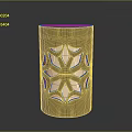 Brown Cylindrical Decorative Candle Holder Featuring Intricate Star Cutout Patterns