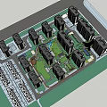 Residential Community Layout with High Rise Buildings Central Green Space Roads and Facilities