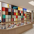 Tobacco and Alcohol Store Interior With Shelves Displaying Various Liquor and Cigarette Products