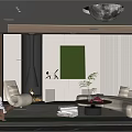 Elegant Modern Living Room Interior With Beige Sofa Armchair Coffee Table Fireplace And Decorative Painting