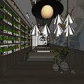 Japanese-style Japanese food store card holder wine cabinet 3d model