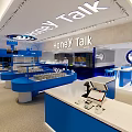Honey Talk Dessert Shop Modern Exterior With Blue Sign And Entrance Design