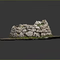 Ancient Circular Stone Wall Structure With Green Grass And Earth Surroundings 3d model