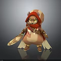 Cute Red Hooded Squirrel Character In Cloak Holding Sword With Brown Boots And Adventurous Style