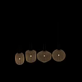 Elegant Modern Fabric Pendant Lights In Lantern Shape With Striped Design And Metal Accents