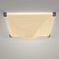 Modern Flush Mounted Ceiling Light With Square Glass Shade And Soft Illumination 3d model