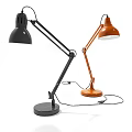 Stylish Modern Desk Lamps With Black And Orange Adjustable Arms