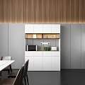 Modern Open Concept Kitchen Interior With Island Counter And Cabinets