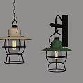 Beige And Green Wall Lamps With Metal Frame Glass Shade For Modern Interior Lighting