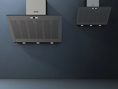 Efficient Modern Kitchen Range Hoods Stainless Steel Wall Mounted Appliances With Powerful Ventilation 3d model