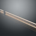 Beige Balustrade Models Featuring Columns Smooth Handrails And Reflections On Gray Background