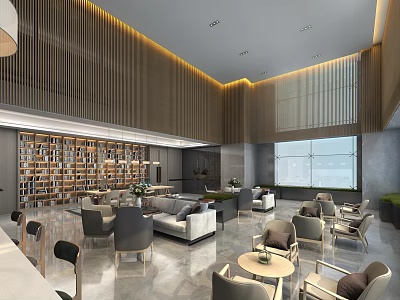 Modern Lounge Tea Room 3d model