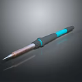 Modern Soldering Iron Hardware Tool With Black And Blue Design Copper Tip And Ergonomic Grip