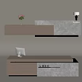 Front desk reception desk bar counter bar cabinet 3d model