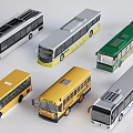 Various Modern Cars Including Buses and School Buses in Multiple Colors and Styles