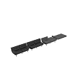 Modern Black And Gray Leather Sectional Sofa With Tufted Design And Slim Wooden Legs