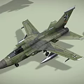 Green Camouflage Military Fighter Jet With German Insignia And Underwing Weapon Payloads