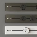 NULLLIFE Dark Gray And White Switch Panels With Dual Power Outlets For Modern Home