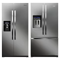 Stainless Steel Double Door Refrigerator Freezer With Modern Water Dispenser Design