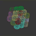Turquoise Polygonal Mesh 3D Structure with Reflective Surface on Dark Background