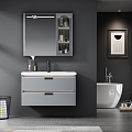 Nordic Style Bathroom Simple Bathroom Restroom Bathroom Cabinet Washstand 3d model