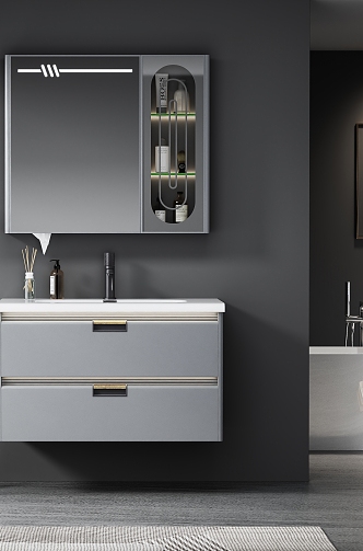 Nordic Style Bathroom Simple Bathroom Restroom Bathroom Cabinet Washstand 3d model