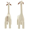 White Giraffe Fabric Toy With Minimalist Design And Brown Ears For Kids Room Decor