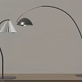 Modern Floor Lamps With White And Black Shades Curved Stand Arched Design Light Colored Wall Wooden Floor