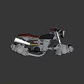 Custom Silver Motorcycle With Red Seat Black Handlebars And Metallic Engine Details