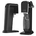Black Automatic Water Dispenser With Modern Sleek Design And Transparent Water Bottle