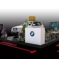 BMW X3 Car Exhibition Display With 5000mm Length Floral Decorations And Logo