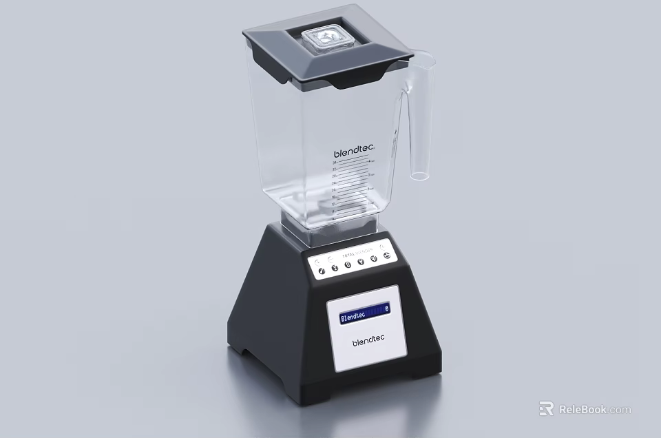 Household Electric Blender Featuring Transparent Jar Black Base And Control Buttons 3d model