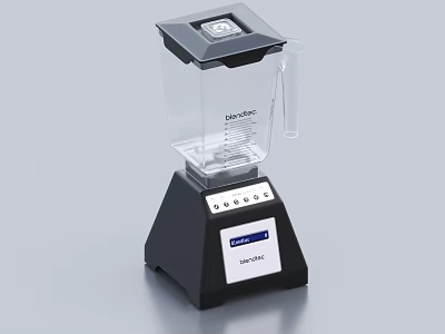 Household Electric Blender Featuring Transparent Jar Black Base And Control Buttons 3d model