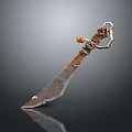 broadsword dagger sword bayonet knife magic dagger magic knife wooden handle self-defense knife 3d model