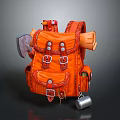 Orange Everyday Backpack with Essential Tools and Supplies for Daily Use