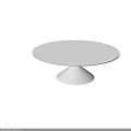 Two White Round Coffee Tables With Conical Base Design 3d model
