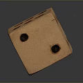 Brown Wooden Dice Cube With Black Dots For Home Use And Games
