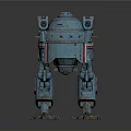 Teal Rusty Sci Fi Mechanical Creature With Mechanical Claws And Detailed Structure 3d model
