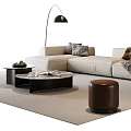 Modern Sofa Coffee Table Combination Fabric Sofa Multi-person Sofa Single Sofa Leather Sofa Stool Floor Lamp Side Table Leisure Chair 3d model