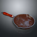 Durable Cast Iron Frying Pan With Wooden Handle For Kitchen Cooking Use