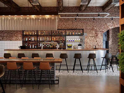 INDUSTRIAL LOFT BAR 3d model