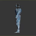 Detailed Frost Ice Warrior Character With Crystal Armor And Spiked Design