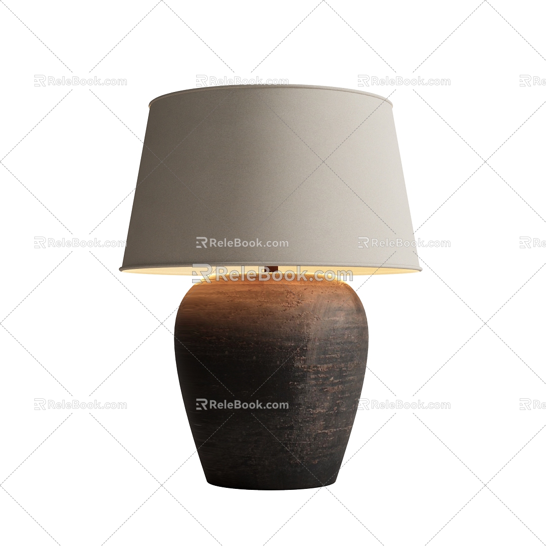 Quiet Table Lamp Pottery Pot Table Lamp 3d model