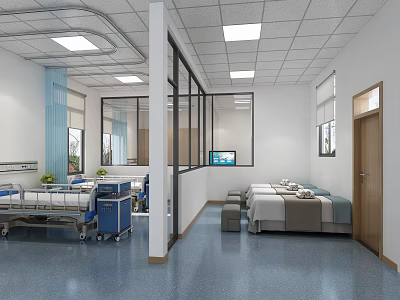 Bright Hospital Outpatient Clinic With Clean Waiting Area And Comfortable Seats 3d model