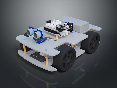 Modern Mobile Furniture With Wheels Gray Structure And Blue Components 3d model
