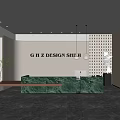 Modern Front Office Front Desk 3d model